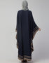 Muslim Free Size Kaftan With Contrast Banding In The Color  Navy Blue